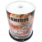 Review Titanium Titanium / Titanium CD-R 52x FullFace Printable 100 Cake Box White