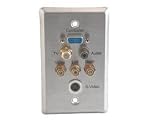 CABLES TO GO SINGLE GANG HD15 VGA 3.5MM S-VIDEO RCA AUDIO/VIDEO WALL PLATE Stainless Steel