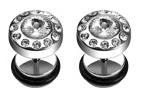 Body Accentzâ„¢ Earrings Rings Fake CZ Cheater Plug 16 gauge - Sold as a pair