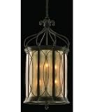 Corbett-Lighting 67-48 ST. MORITZ 8LT ENTRY CHANDELIE, MORITZ BRONZE Finish - TEA STAIN Glass