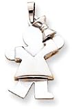 Girl With Bow Charm, White Gold