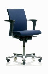 HAG H04 Chair, Low Back, w/ Arms (Black Fabric)