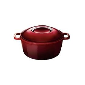 KitchenAid 4-1 2-Quart Cast-Iron Round Casserole, Garnet by KitchenAid