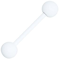 White Barbell Tongue Ring