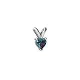 14K White Gold Heart Created Alexandrite Pendant