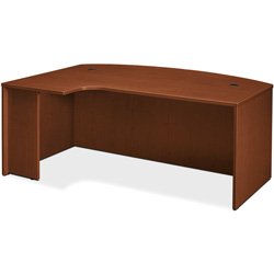 Basyx Left Curved Extension Desk Shell, 72w x 30-36-48d x 29h, Medium Cherry (BSXHBL2116LA1A1) Category: Wood Desks