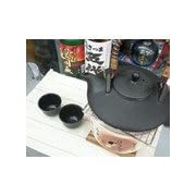 黒千代香セット（耐熱黒釉焼酎燗瓶）２客ツル付き