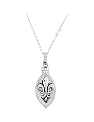 Sterling Silver-Fleur-De-Lis Ash Holder Pendant And Chain by US Gems