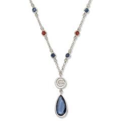 MLB Officially Licensed Chicago Cubs Necklace - Blue W/ Red Crystals & Team Logo