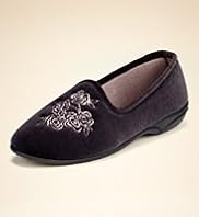 Classic Collection Rose Embroidered Pump Slippers