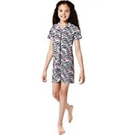 Pure Cotton Hooded Zebra Print Playsuit
