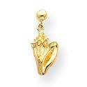 14k Conch Shell Dangle Post Earrings