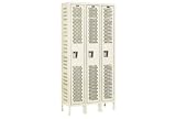 Hallowell Heavy-Duty Ventilated Locker Single Tier 15x18x72 3 Door Unassembled