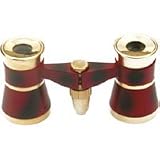 Adorama 3 x 25 Focusing Opera Glass Binocular, Burgundy with Gold Trim by Adorama