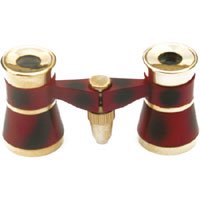 Photo: Adorama 3 x 25 Focusing Opera Glass Binocular, Burgundy with Gold Trim