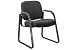 Extra Thick Cushioned Classic Fabric Side Chair - Black