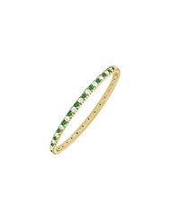 Emerald and Diamond Eternity Bangle 14K Yellow Gold - 2.00 CT TGW