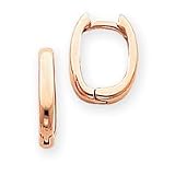 14k Rose Gold Oval Hinged Hoop Earrings