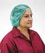Industrial Grade 3EZC9 Bouffant, Polypropylene, Green, PK100