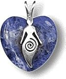 Sacred Spiral Goddess Pendant - Silver on Sodalite