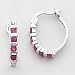 Sterling Silver Ruby Hoop Earrings