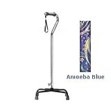 Drive Medical Aluminum Cane With Offset Handle Foam Rubber Grip Amoeba Blue - 6 ea