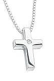 Silver Diamond Set Baby Cross
