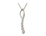 Eight Stone Diamond Journey Pendant In 14K White Gold