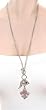 Improving Lifestyles Long Fashion Necklace with Fleur De Lis Crystal Pink Pendant and Multiple Charms and Toggle Closure
