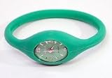 GSI Quality Waterproof Silicone Gel Sporty Wrist Band Watch - Oval Face, Digital LCD Style, For Children And Sports - Green