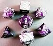 Chessex Dice: Polyhedral 7-Die Gemini Dice Set - Purple & Steel w/white