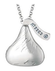 0.925 Sterling Silver Hershey Kisses Locket Pendant with Necklace