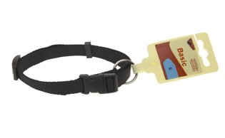 Hundehalsband Nylon schwarz, Gr. S 30-45cm