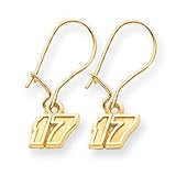 14k NASCAR Matt Kenseth Number 17 Dangle Earrings
