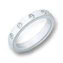 Laurene Bijoux Damenring Band / Verlobungsring Silberfarben - Kristall