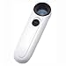 40X Handheld High Power Magnifier Magnifying Glass Jeweler Eye Jewelry Loupe with 2-LED Light Leather Case (White with Black)