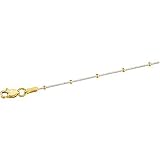 14K Two-Tone Gold 0.75mm Snake with Beads Chain - 16 and 18