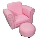 Product details for Giftmark 6715P Upholstered Rocking Chair Chair with Ottoman Pink