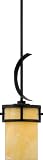 Quoizel KY1507IB Kyle 58-1/2-Inch Rod Hung Mini Pendant with Butterscotch Marble Shade, Imperial Bronze