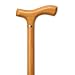 Extra Tall Wood Cane With Fritz Handle and Collar Natural Stain
