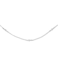 Sterling Silver 18in Polished Beaded Necklace. Metal Wt- 6g