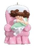 2306 Big Sister Chair with Brown Hair Christmas Ornament for Personalization RM833B