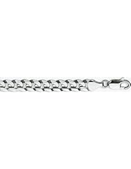 8mm White Gold Light Flat Curb Chain 22"