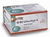 BD Ultra-Fine II Short Needle Insulin Syringes, 1/2 cc, 31 G x 5/16, 100/Bx, BD328468
