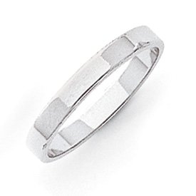 Genuine IceCarats Designer Jewelry Gift 14K White Gold 3Mm Flat Band Size 6.50