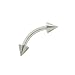 Curved Eyebrow Ring Surgical Steel Spike Beads - 16 Gauge