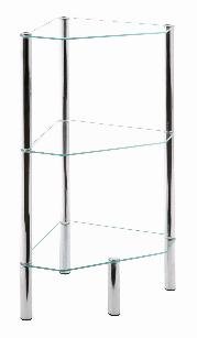 Badregal für die Ecke aus Glas