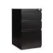 Three-Drawer Mobile File Pedestal w/Full-Length Pull, 19-1/4 Deep, Black (ALEPB532819BL)