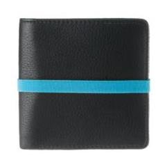 Marc By Marc Jacobs Pebble Leather Elastic Billfold Wallet Black Blue