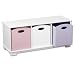 Storage Bench with Pastel Bins